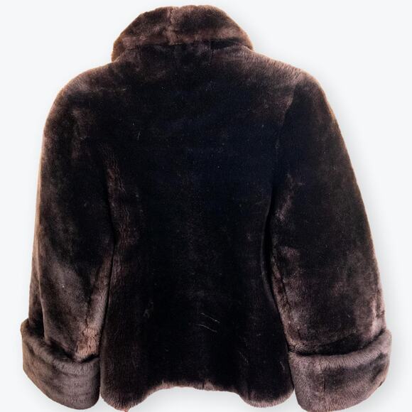 Vintage Scarbrough 50s Chocolate Brown Faux Fur XL - Picture 4 of 9